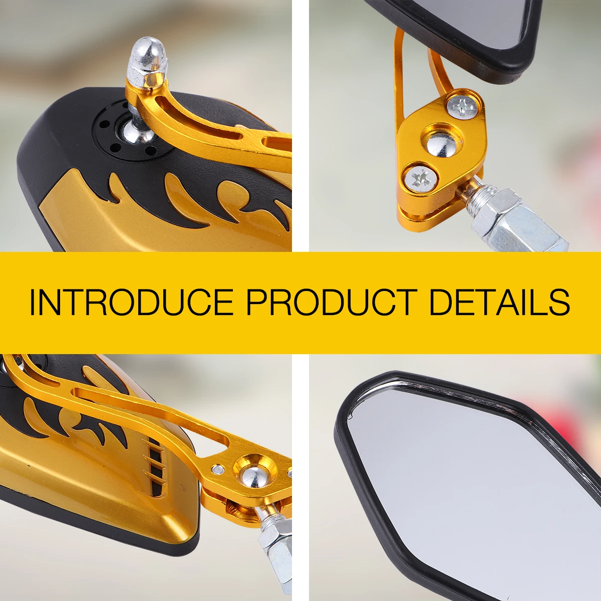 

Rear View Mirror for Motorbike 360° Adjustable Retroreflector Large Glass Lens Suitable Motorcycle ATV UTV Cycling