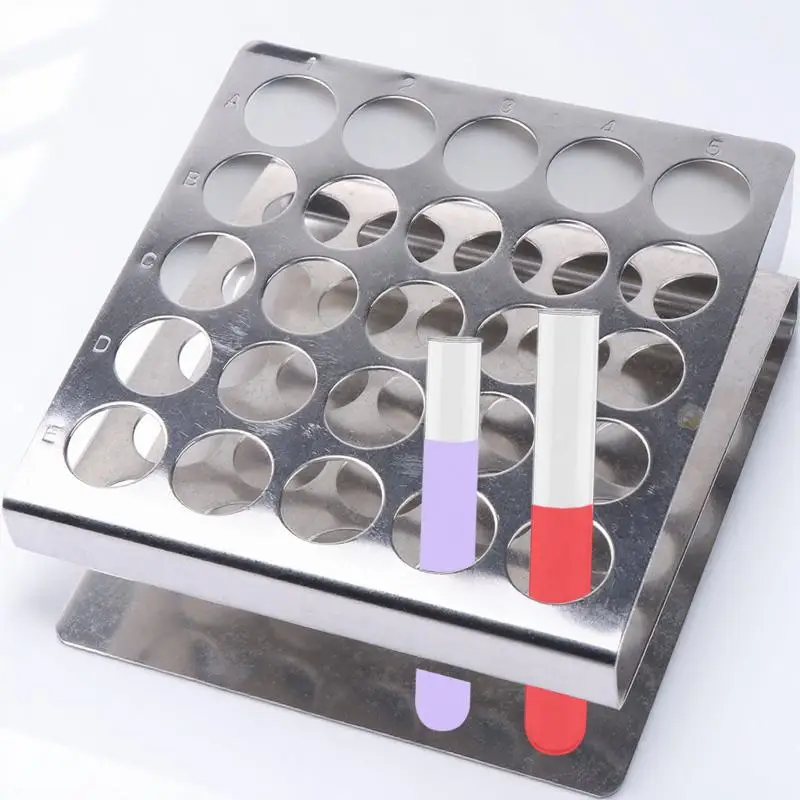 Vents Test Tube Rack Holder Thickened Centrifuge Tube Organizer School Laboratory Supplies Test Stand Silver view 6
