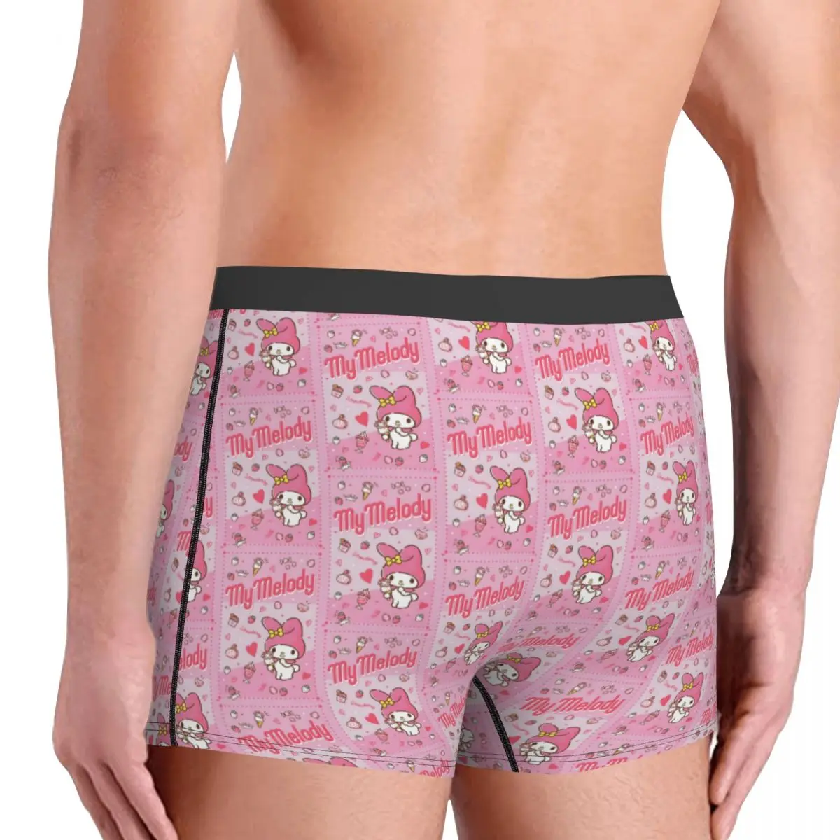 Pantaloncini boxer Melody personalizzati per uomo Cartoon stampato in 3D Movie Kawaii Design intimo Mutandine Slip Mutande elasticizzate