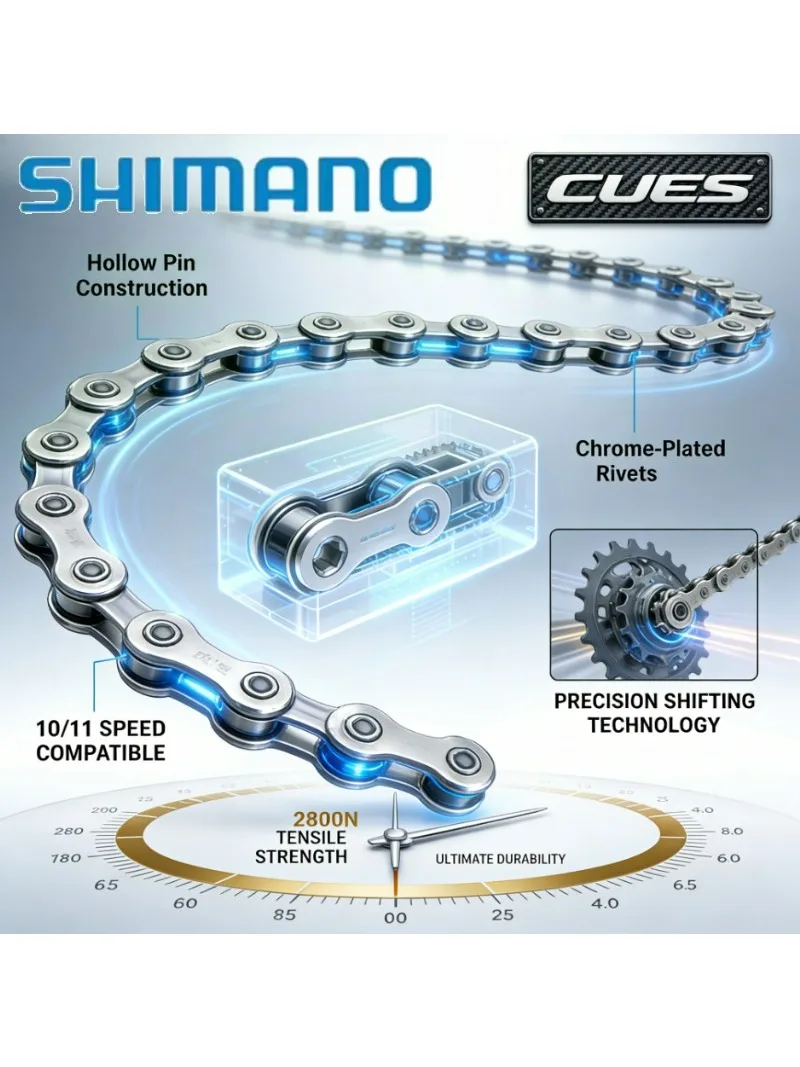 AliExpress Shimano SHIMANO ER8 CUES LG500 9/10/11 Speed Bike Chain for MTB Road Bike 124 Links E-bike Chain Mountain Bicycle Chain Original Parts