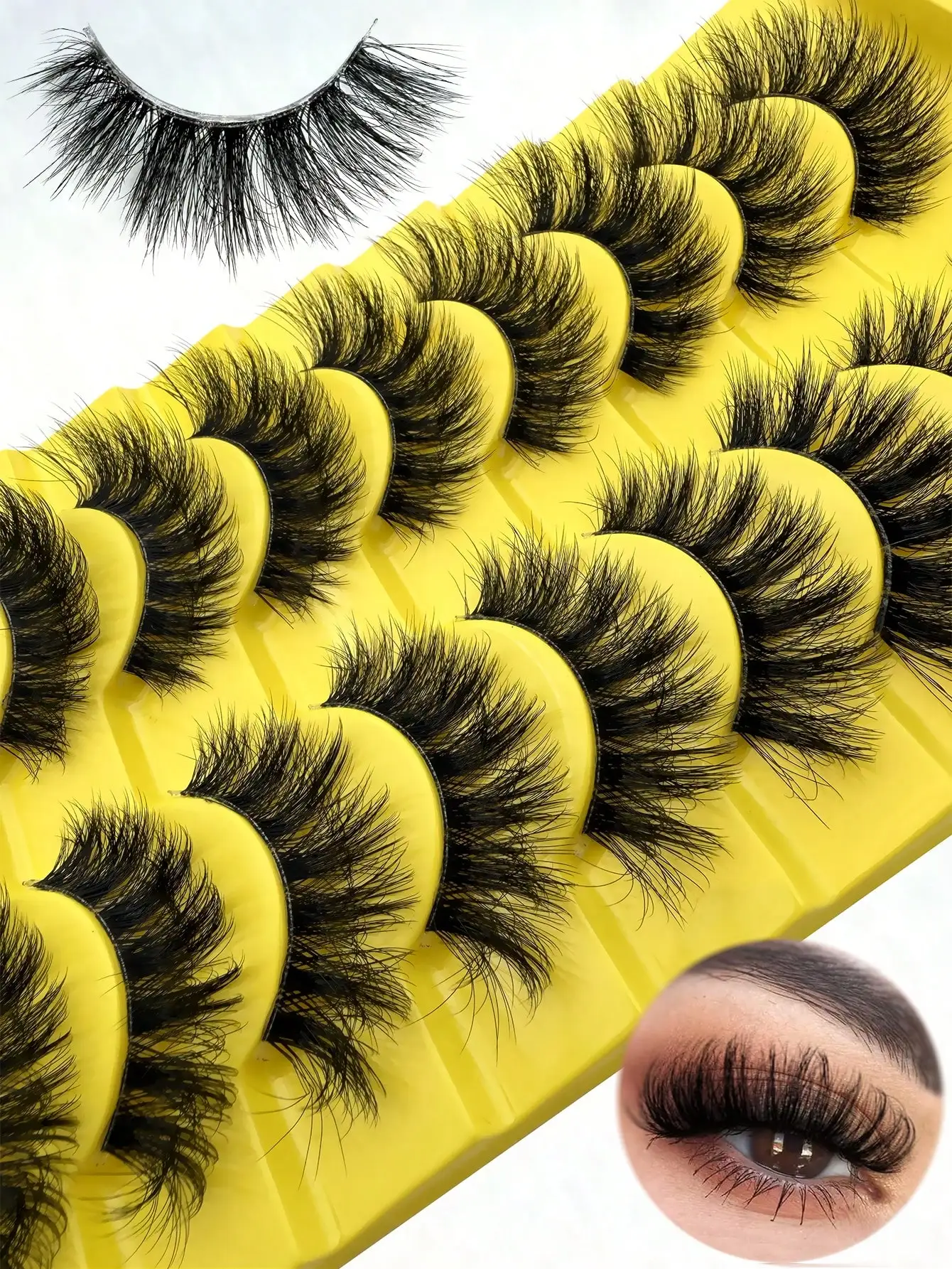 Flauschige, dicke 10 Paar Faux-Nerz-Wimpern, 8D Volumen, lockige, lange falsche Wimpern – Detail 1