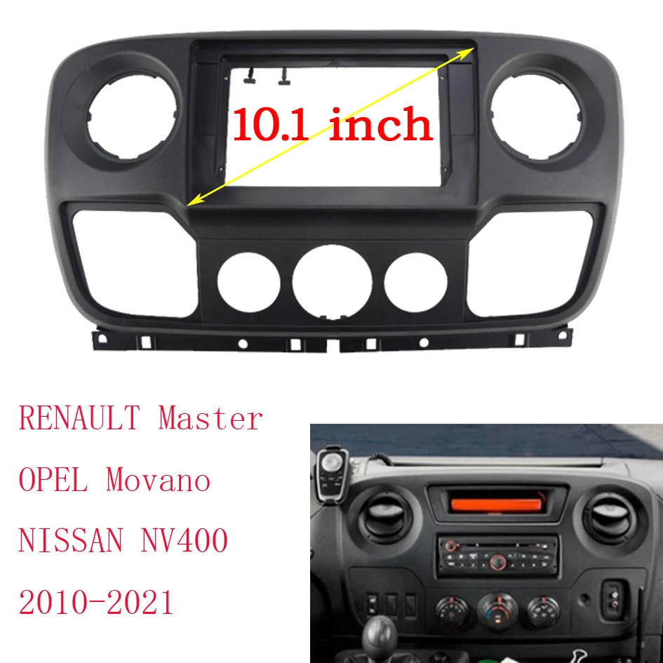 

10.1 Inch 2 Din Car Radio Fascia For Nissan Nv400 Renault Master Opel Movano 2010-2021 car Panel Dash Frame cable