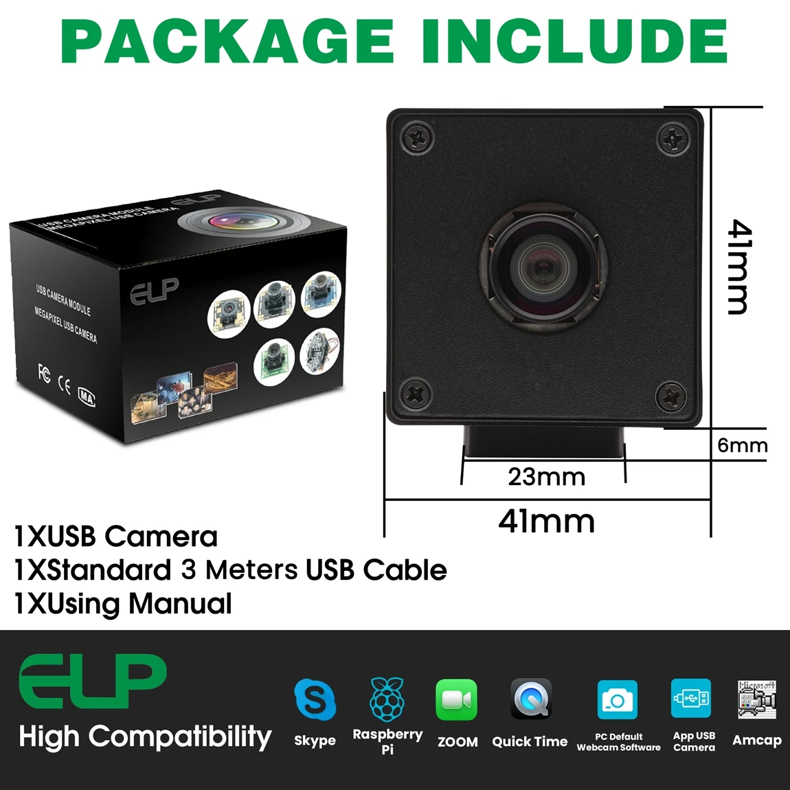 Caméra USB industrielle ELP Autofocus 12MP Webcam haute vitesse 120fps avec objectif 88 degrés Mini caméra IMX577 pour le Streaming en direct
