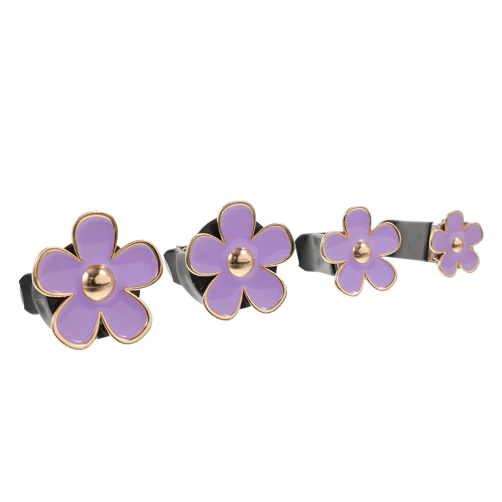 

4pcs Car Vent Clips Chrysanthemum Air Freshener Purple Alloy Decor Scented Flowers Dashboard Aroma Accessories