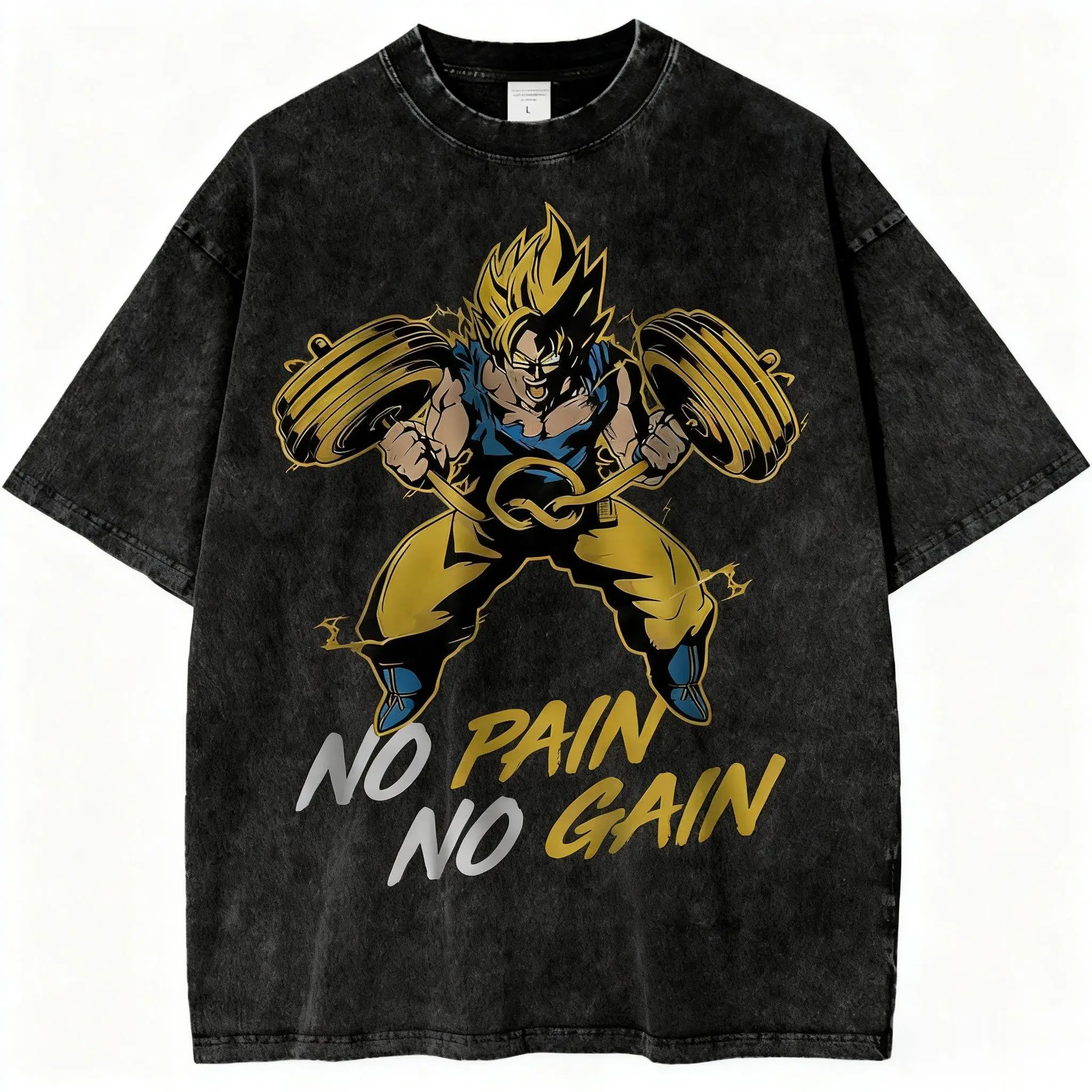 

Anime Vintage Washed T Shirt Dragon Ball Men Women Short Sleeve Tee Japanese Graphic Print Streetwear Casual Summer Top Harajuku