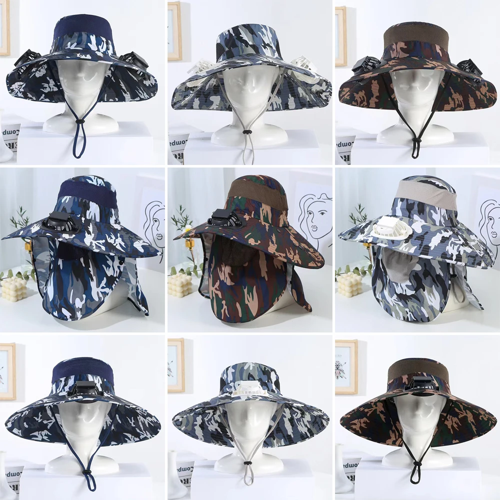

Solar Charging Solar Fan Hat Wide Brim Built-in Fan Air Cooling Hat UPF Protection Usb Charging Sun Hat Outdoor Activities