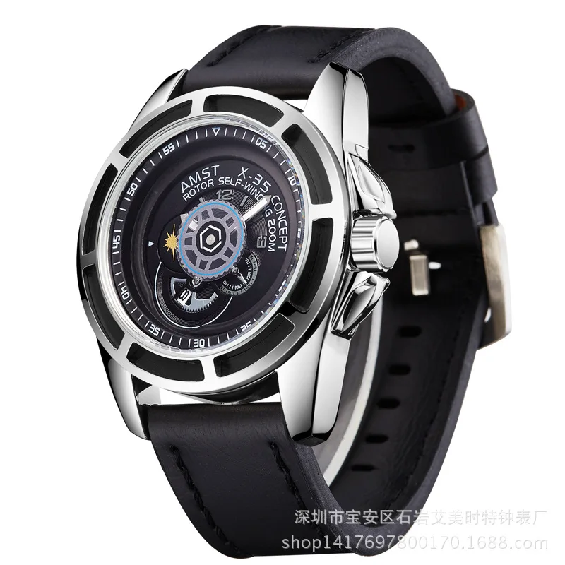 

AMST Креативные кварцевые часы с большим циферблатом для мужчин и пар, дисплей календаря, спортивный стиль, водонепроницаемые студенческие наручные часы