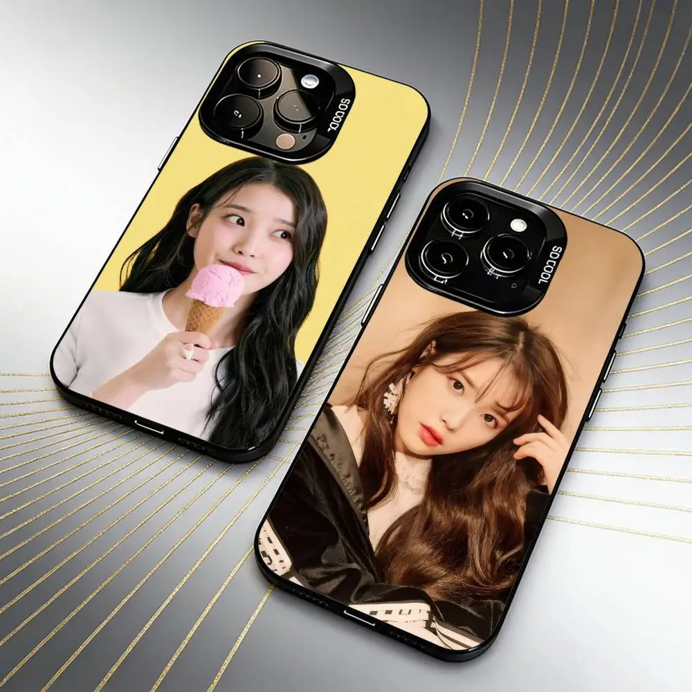 

I-U J-Ji-eun Lee-e Printing Phone Case For iPhone 16 17 15 14 12 13 Pro Max Black Candy Matte Shockproof Cover