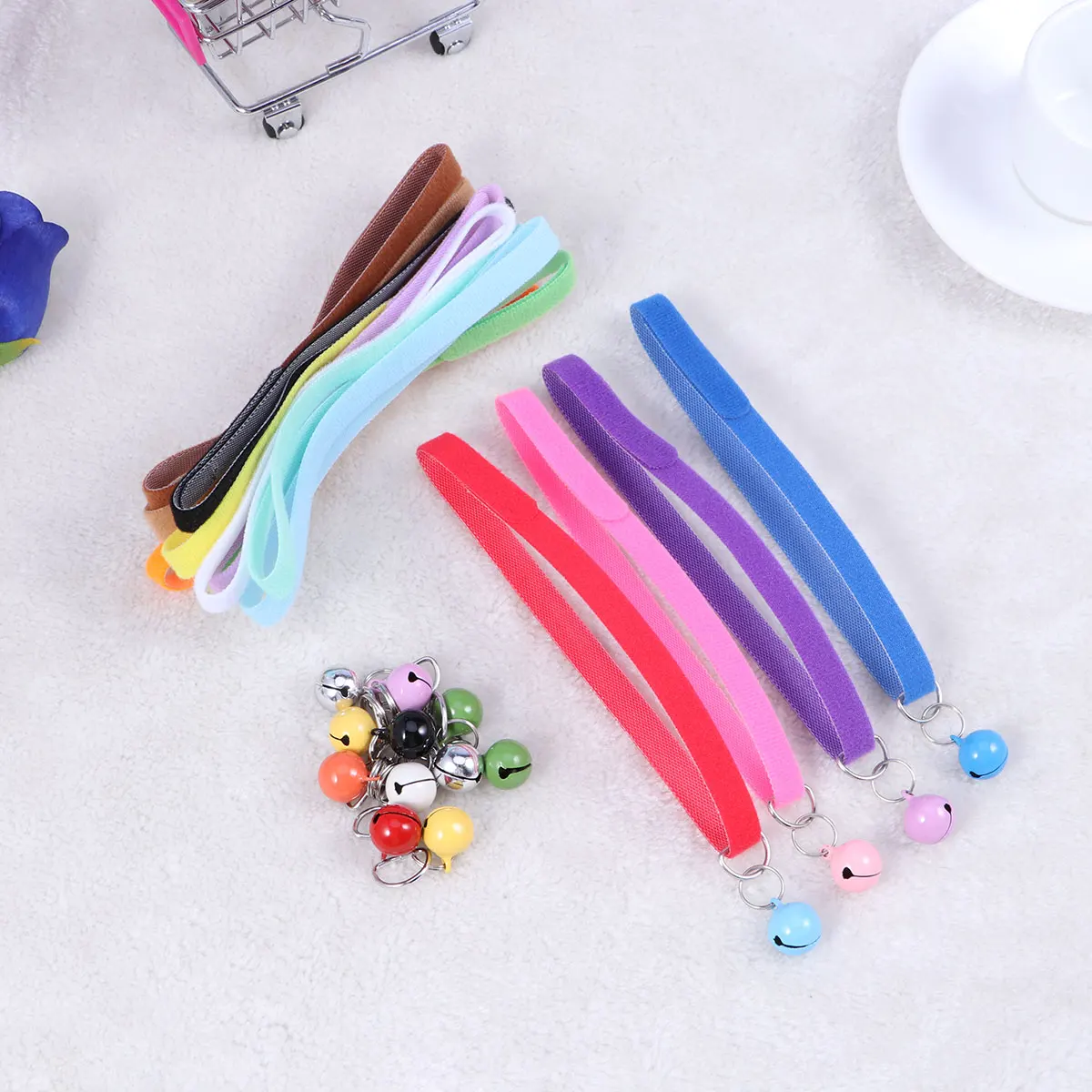 

15 pc Pet Collar Puppy ID Collars 15 Colors Dog Collar Adjustable Strong Sturdy with Bells Wear-Resistant for Dogs