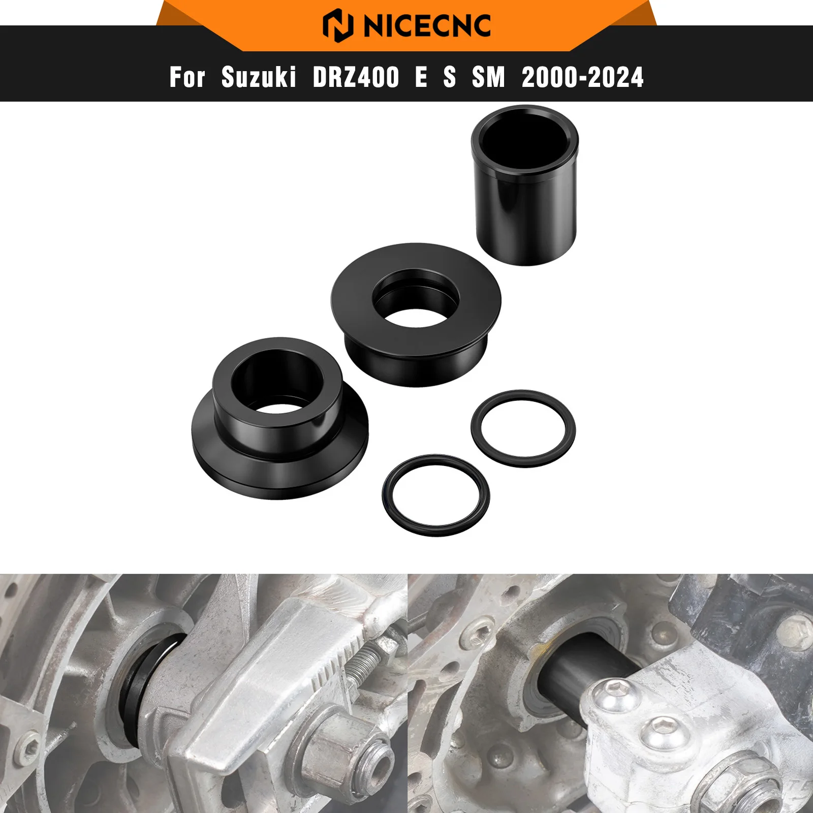 

NICECNC для Suzuki DRZ400 DRZ400E DRZ400S DRZ400SM 2000-2024, проставки для передних и задних колес, воротники ступиц DR-Z 400 E S SM 2023 2022 2021