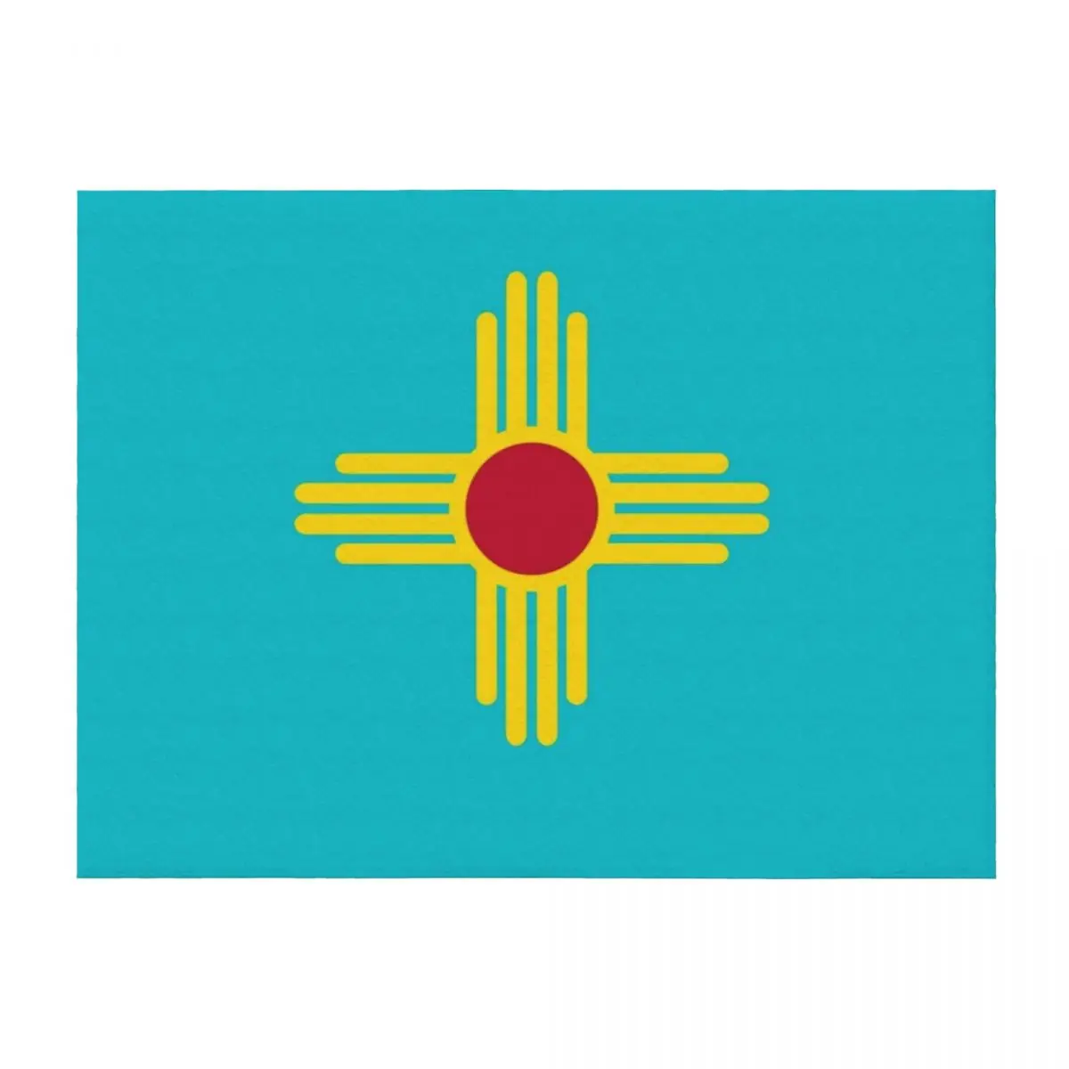

New Mexico Flag in Turquoise Throw Blanket Plaid Baby Decorative Throw Softest Blankets