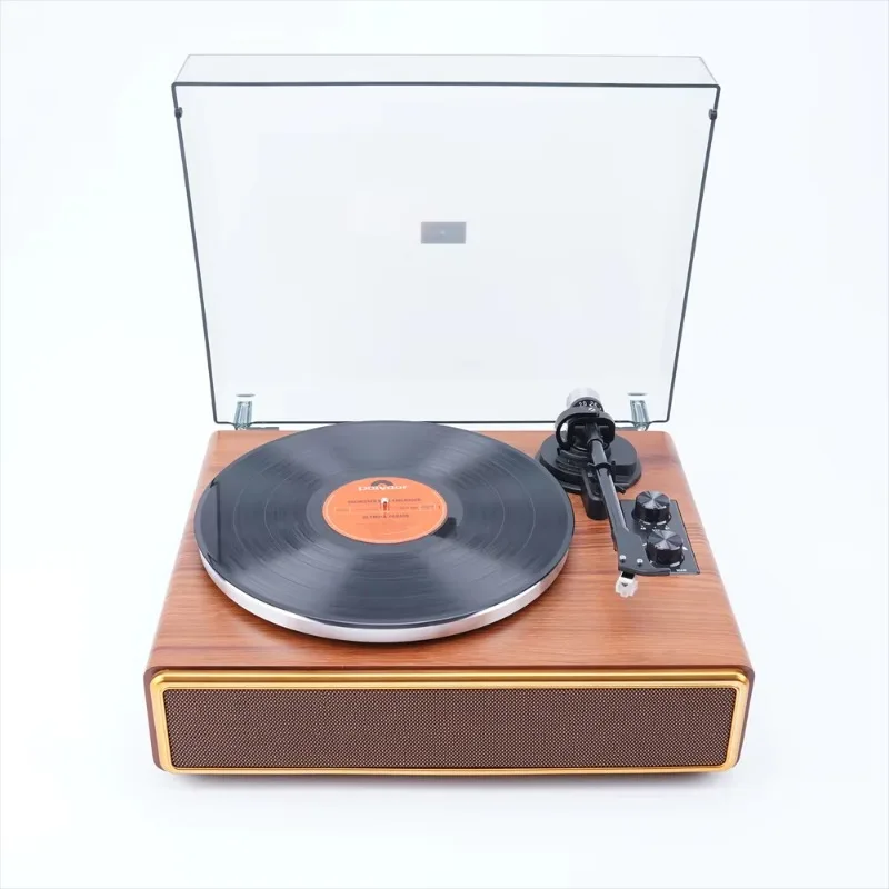 Newest Retro Wooden  Vinyl Turntable Record Player Gramophone with 3.5mm Aux in & RCA Out for External Speakers