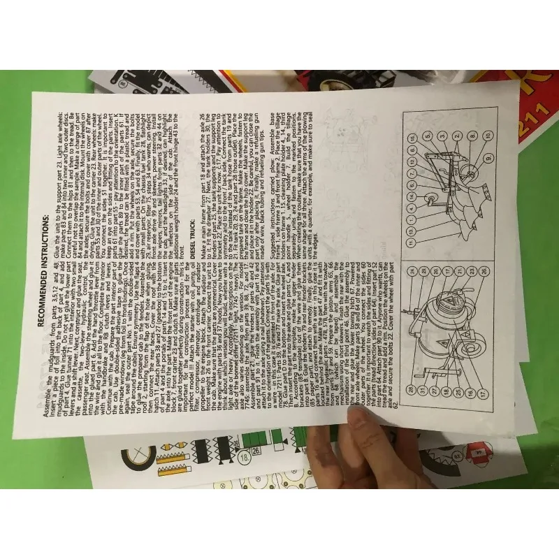 Funny DIY 1:32 Czech Zetor Tractor 3D Paper Card Building Sets Construction Educational Toys Military Model Gift