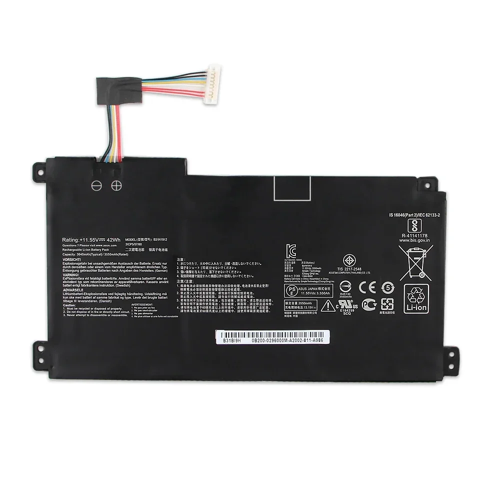 Replacement Battery B31N1912 For ASUS VivoBook 14 E510 E510M E510MA EK017TS L410MA E410MA-EK018TS BV162T F414MA C31N1912