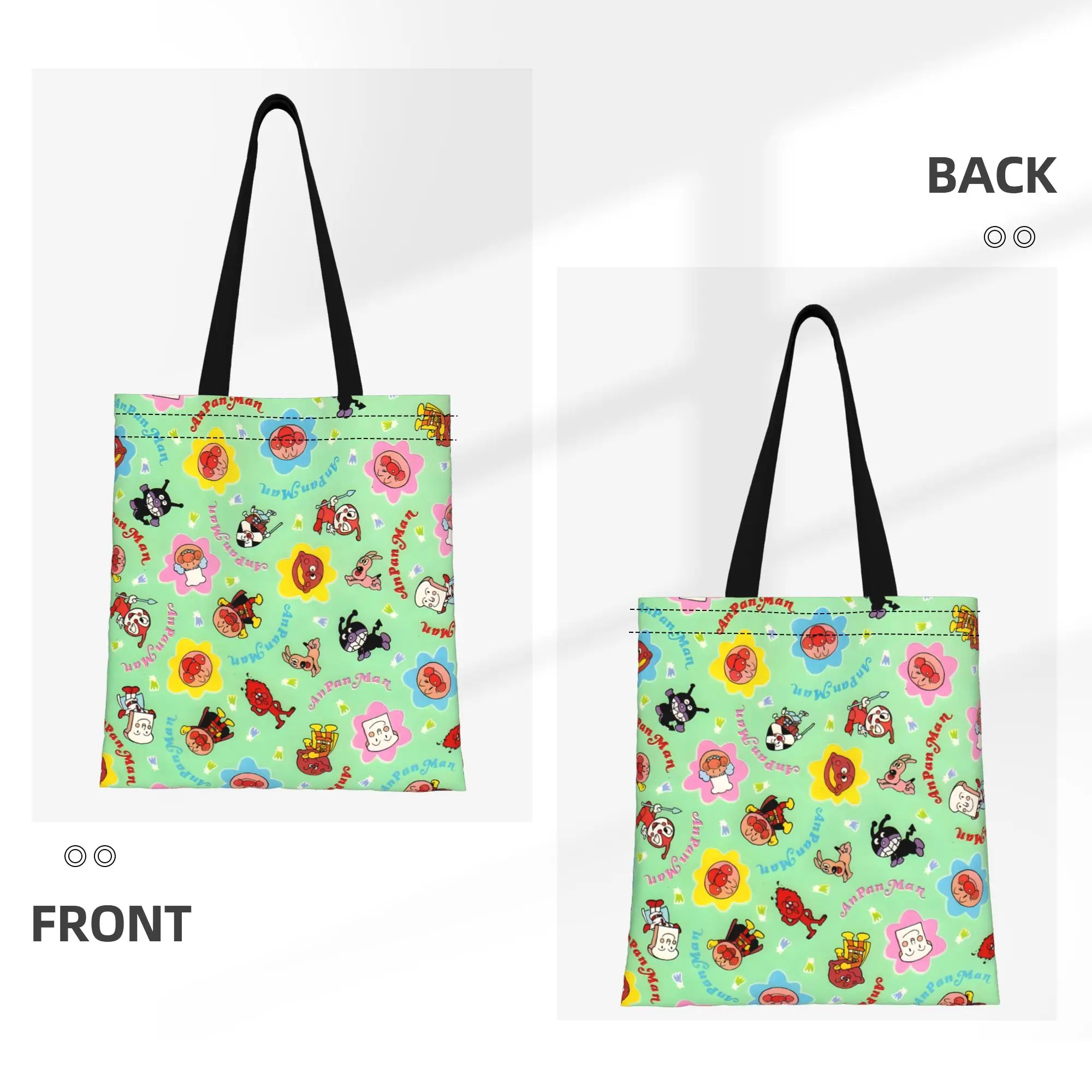 1PC Pastel Anpan Canvas Tote Bag Anpanman Canvas Tote Bag Perfect for Shopping Grocery Travel & Outdoor