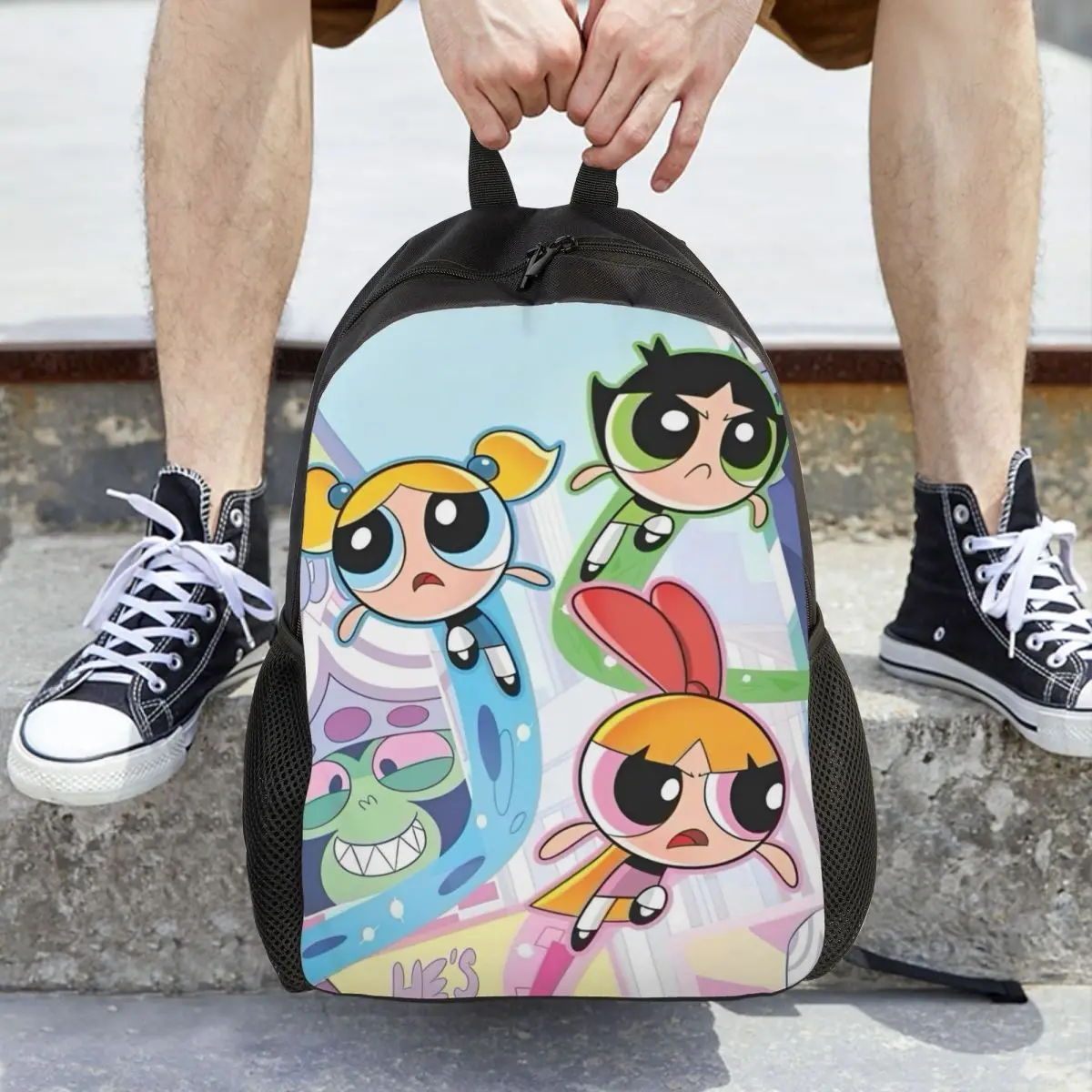 

Cartoon Cute P-Powerpuff Girls Backpack for Men Women Teenage High School Hiking Travel Daypack College Canvas Bags Outdoor