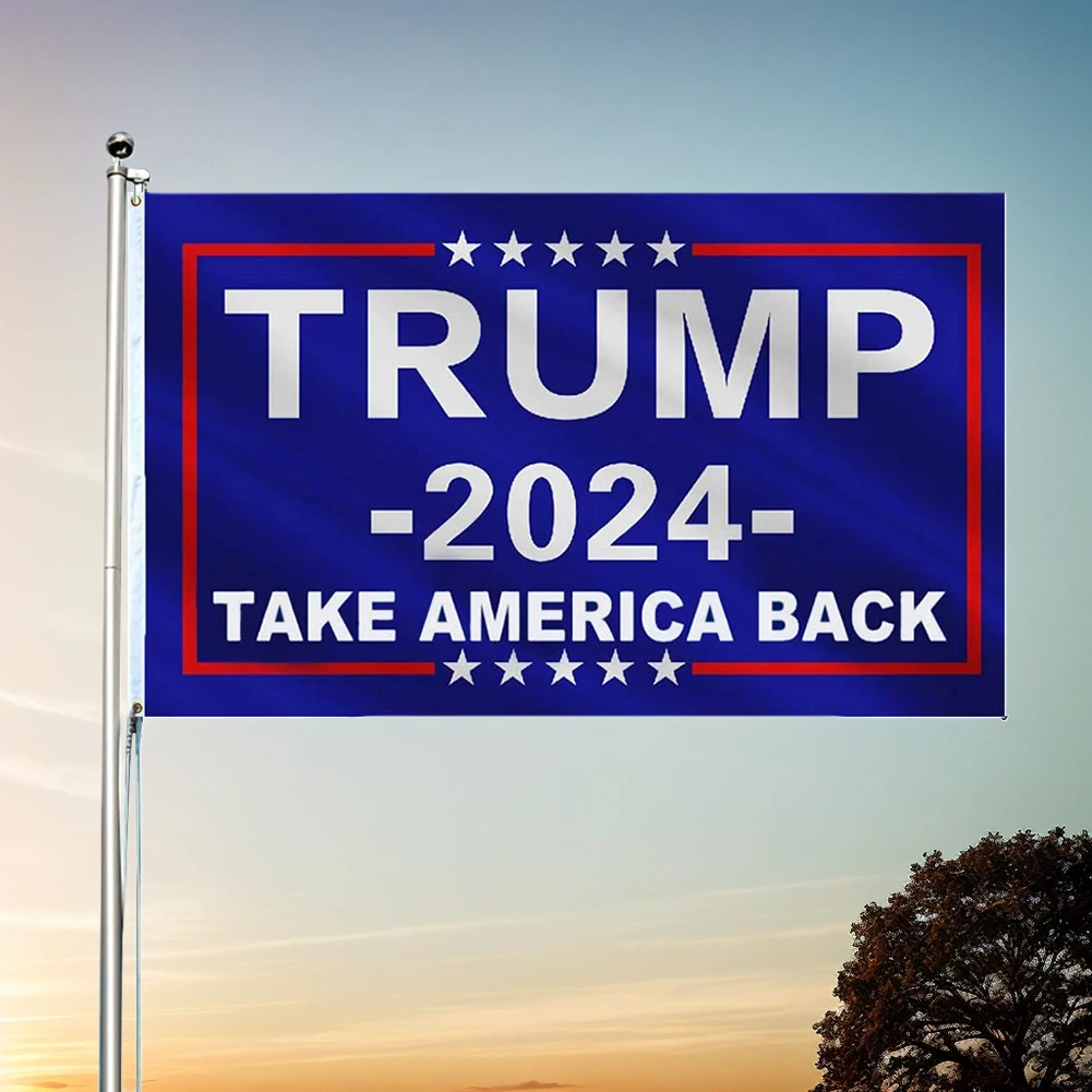 90x150cm Trump 2024 Banner Keep America Great Outdoor Trump Flag Fade Resistant Trump Pattern Flag for Home Decoration