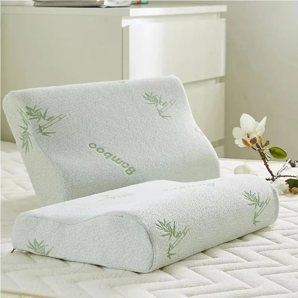 Comfortable Slow Rebound Bamboo Fiber Pillow Health Care Memory Foam Pillow Support NeckRelief Soft Orthopedic Pillows