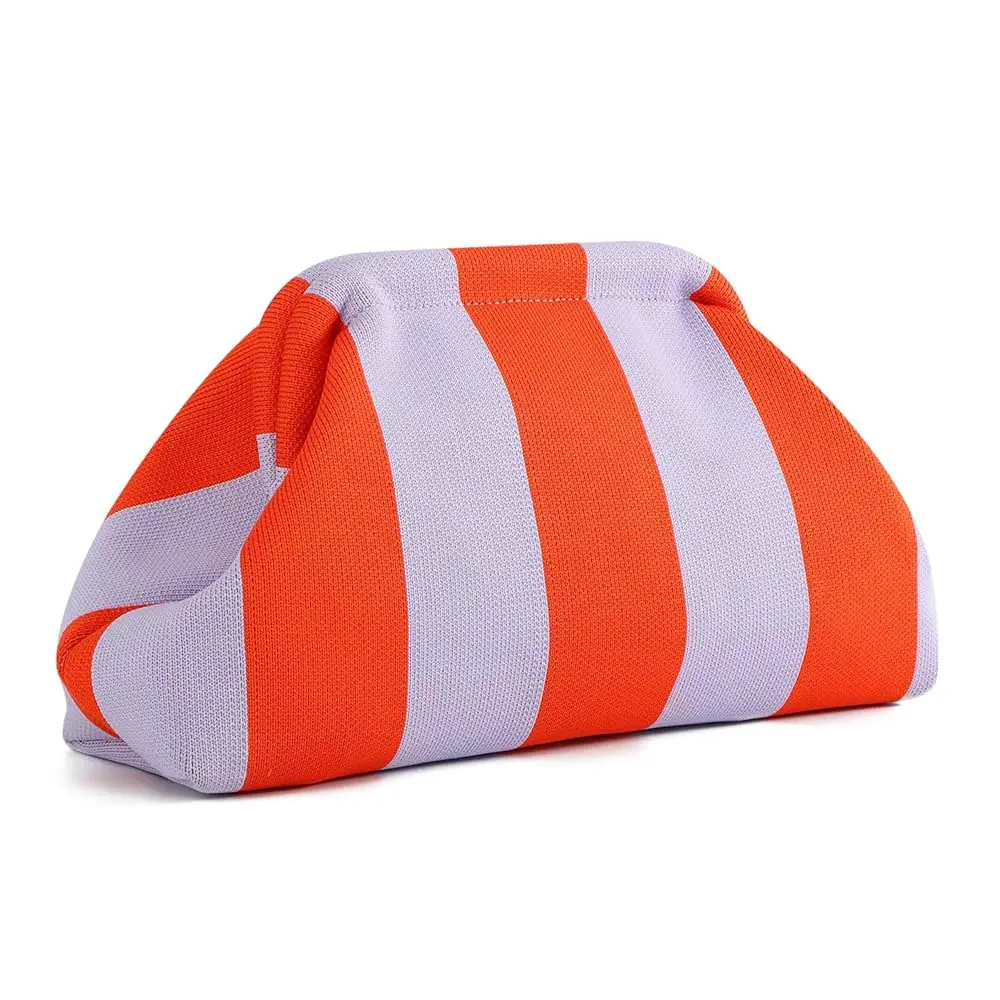 

Clutch Purse for Women Woven Striped Beach Bags | Fabric Handbags, Colorful Clutch, Dumpling Bag, Spring Summer 2026, Beach
