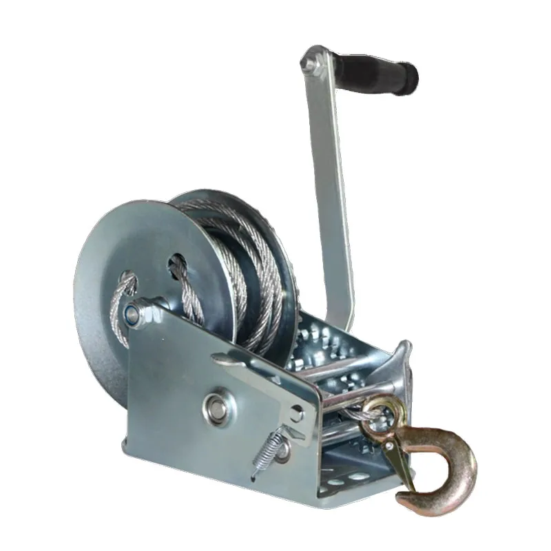 800/1600/2000lb Manual Winch Mini Hand Winch Home Winches Small Crane Winches Wire Rope Pulling Lifting Winches Lead Lift
