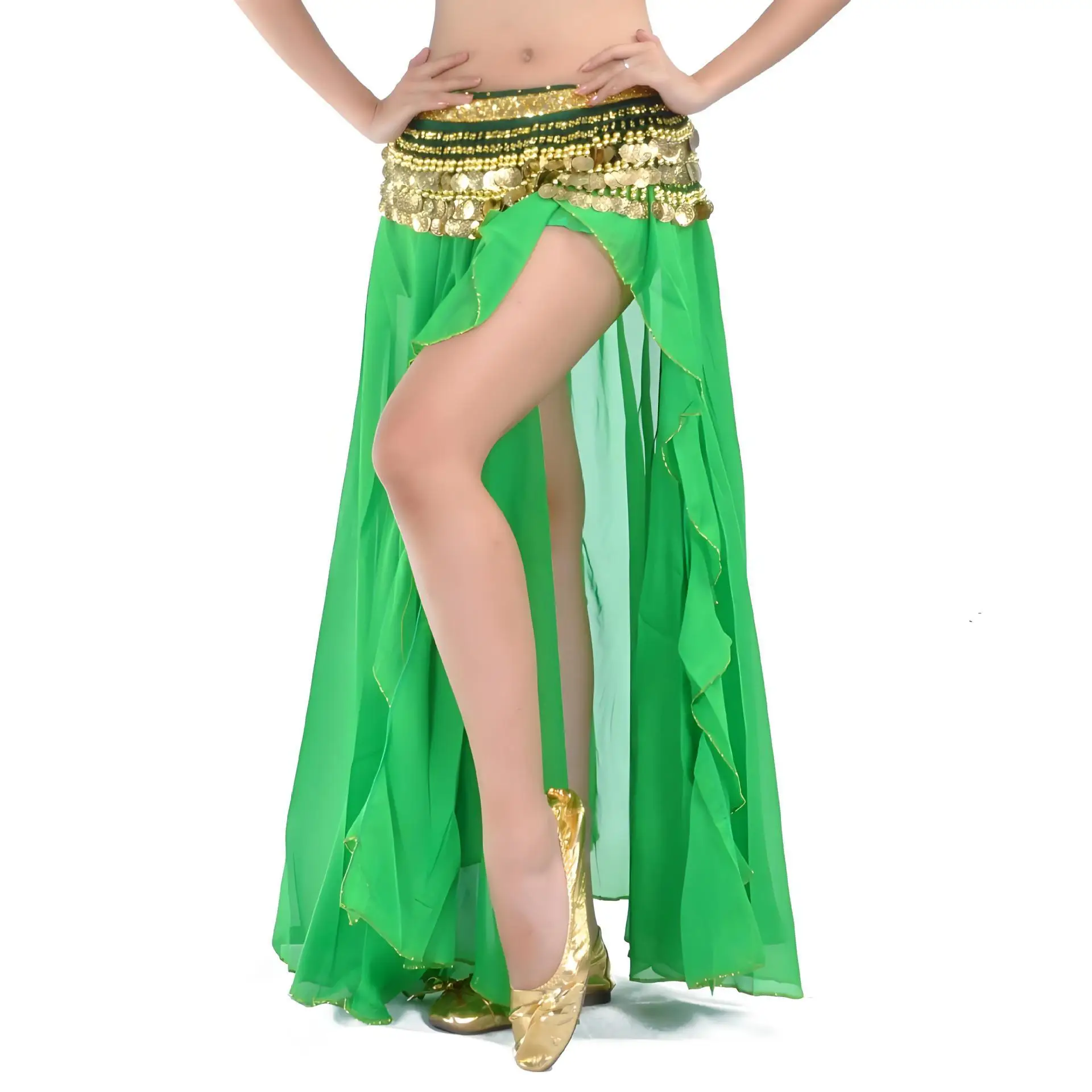 Single Slit Skirt Belly Dance Costumes India Dance Performance Costumes For Woman