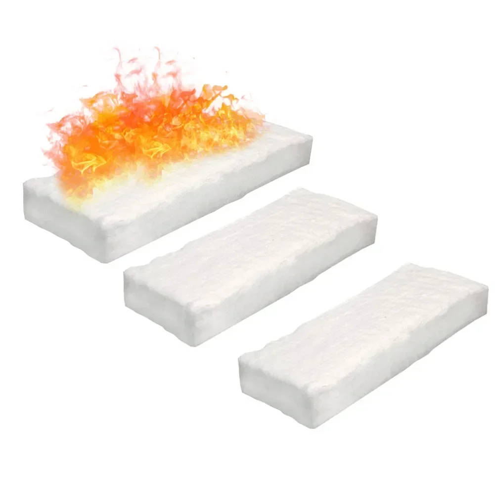 Nowy koc z włókna ceramicznego z gąbki, biały 1206 ℃   30 * 10 * 1,5 cm / 2,5 cm 3 szt. Koc z włókna ceramicznego Firplace Safety Bio Fire Wool Sponge