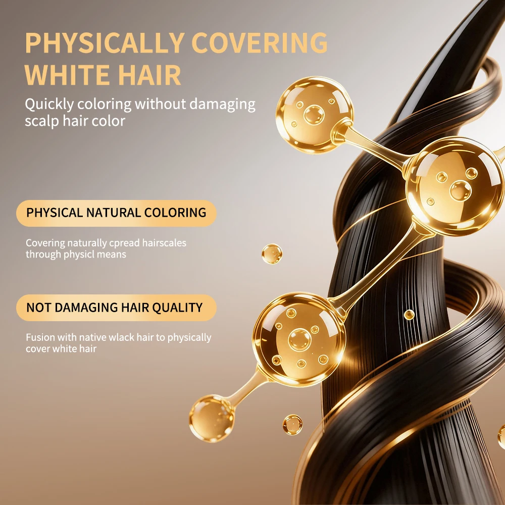 Waterproof 2in1 Hair Dye Stick with Comb Sweat Proof Black Brown Coffee Long Lasting Temporary Hair Coloring Hairline Pen view 4