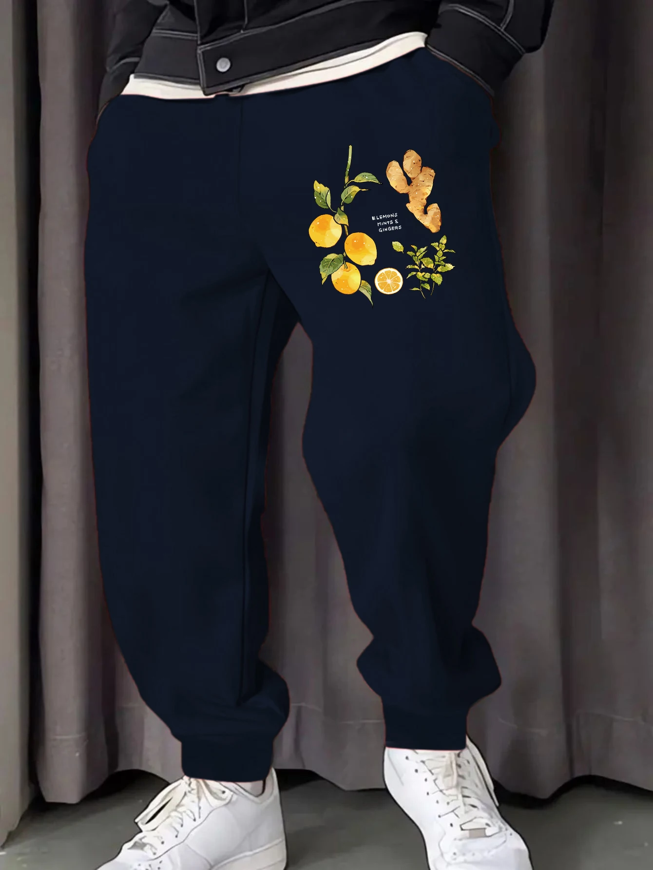 

Lemons Mints Gingers принт мужские спортивные штаны с карманами флисовые брюки спортивные осенние спортивные штаны удобная мужская одежда в стиле Харадзюку