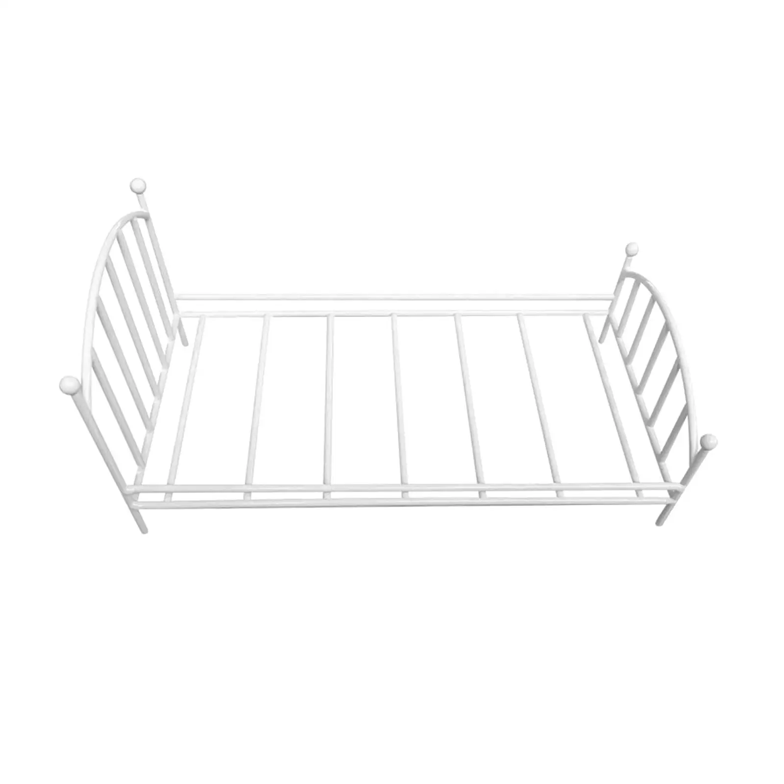 Dollhouse Metal Frame Bed Doll House Furnishing DIY 1:12 Scale Mini Bed for Diorama Micro Landscape Dollhouse Bedroom Decoration