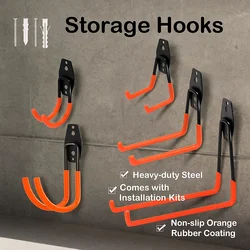 Heavy Duty Garage Hooks,Heavy-Duty Garage Hooks - Wall-Mounted Storage for Power Tools, Bulk Items & Bikes,Garage Organiza