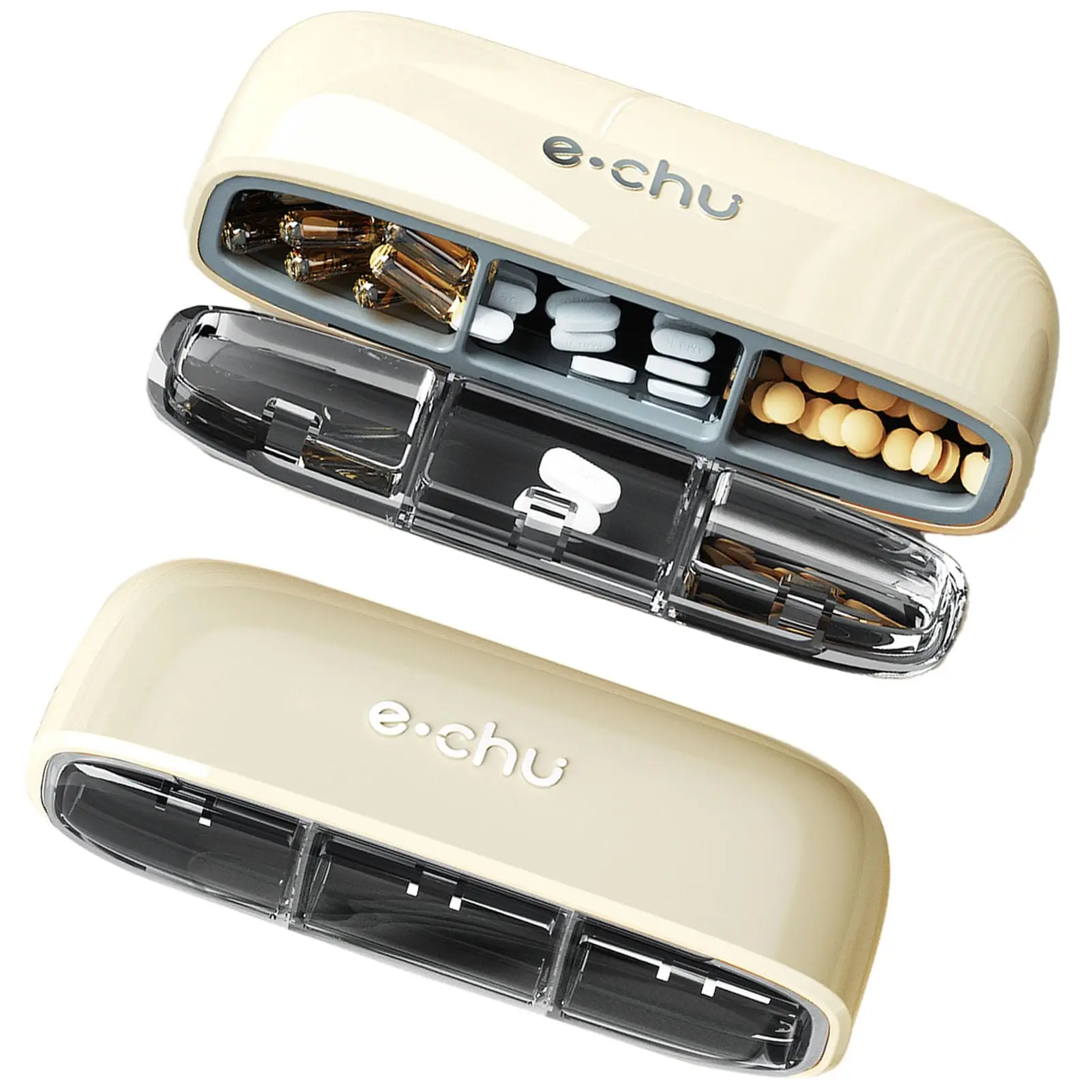 

Дневной ящик для таблеток, портативный органайзер для таблеток, 3-кратная коробка, отсеки, дорожный держатель для таблеток для витаминов, небольших карманных лекарств