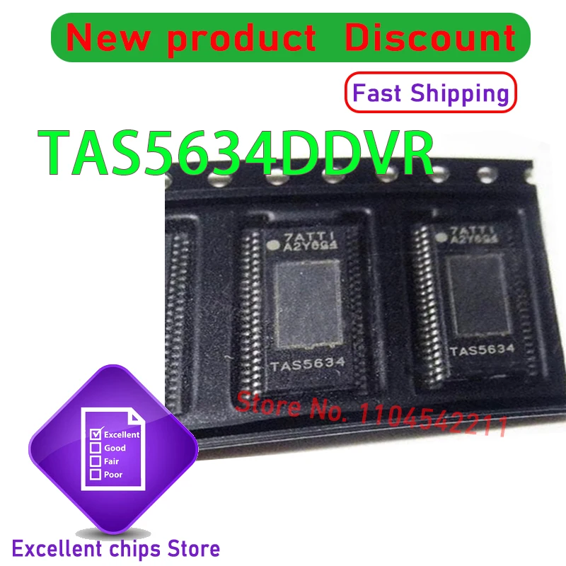 100% Original TAS5634DDVR TAS5634DDV TAS5634 HTSSOP-44 1PCS/LOT