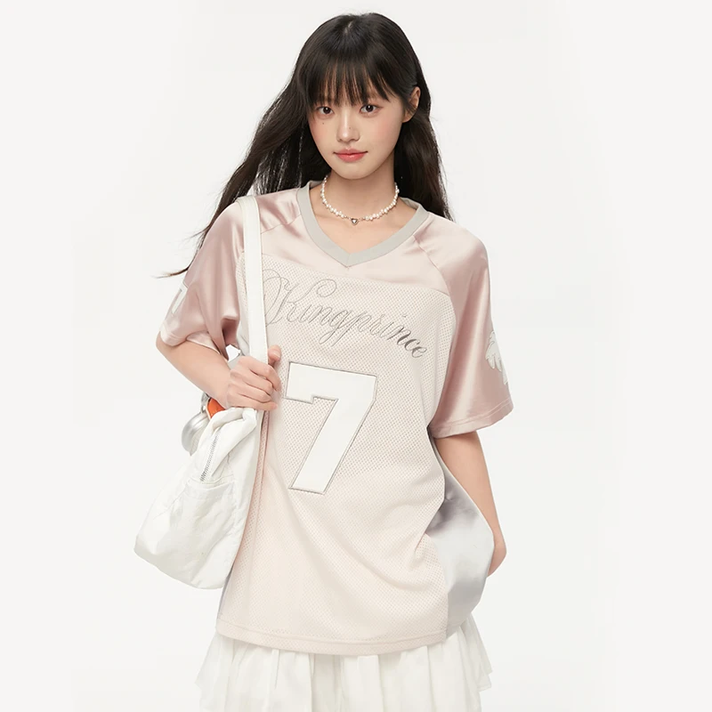 

Женская футболка King Prince Palm Tree ort Sve, свободная повседневная универсальная спортивная футболка в американском стиле ретро, сексуальный топ из полиэфирного волокна