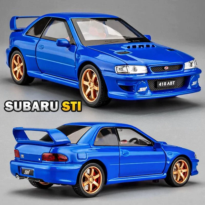 Simulation 1:32 Subaru STI Impreza Legierung Sportwagen Modell Sound und Licht Zurückziehen kinder Spielzeug Fahrzeug Geschenk Hause Dekoration