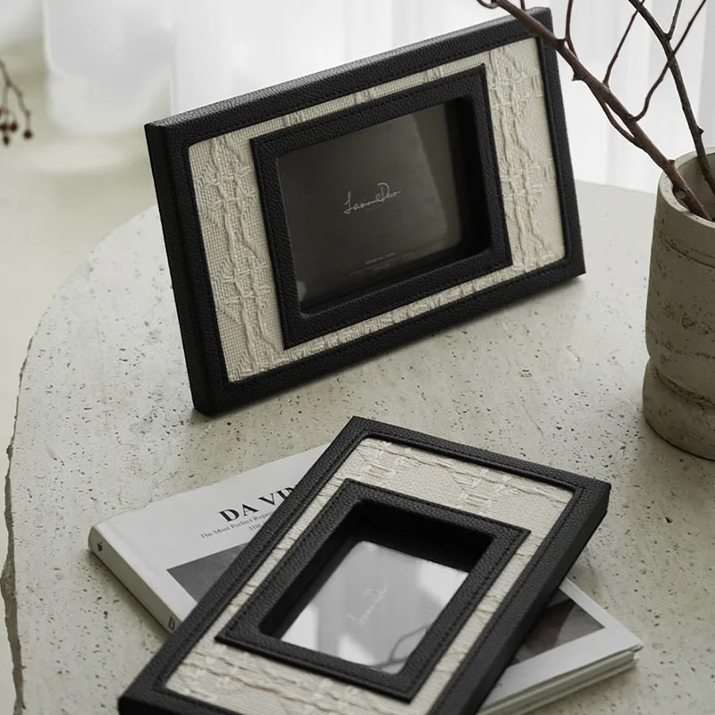 Luxury woven photo frame Dressing table tabletop frames for pictures Ornament 6-inch 7-inch Wedding photo and family photo frame