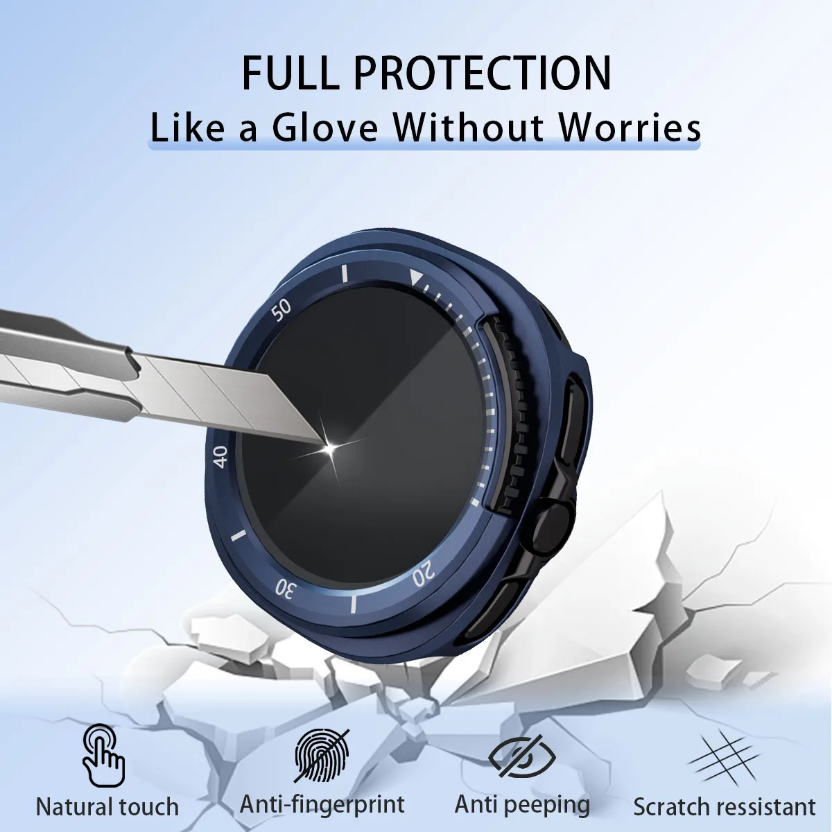 Für Samsung Galaxy Watch 8 Classic 46 mm Hülle, Anti-Peeping, gehärteter Film, integrierte Schutzhülle, Watch 8 Zubehör