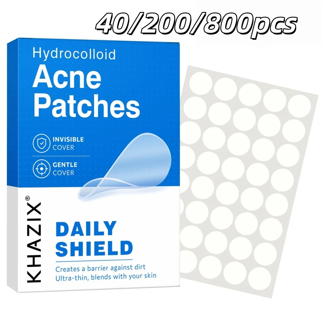 40/200/800pcs Invisible Hydrocolloid Pimple Patches, Transparent Acne Spot Stickers, Waterproof Blemish Cover Patch for Daily