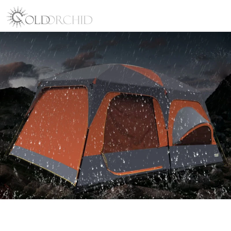 Durable Luxury Double Layers 8 Person Large Camping Tent Family Outdoor Waterproof Portable Glamping Tent