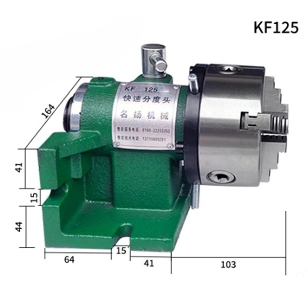 KF-125 5 inch Simple Quick Milling Machine Dividing Head Universal Drilling Vertical And Horizontal Indexer Chuck Bench Drill