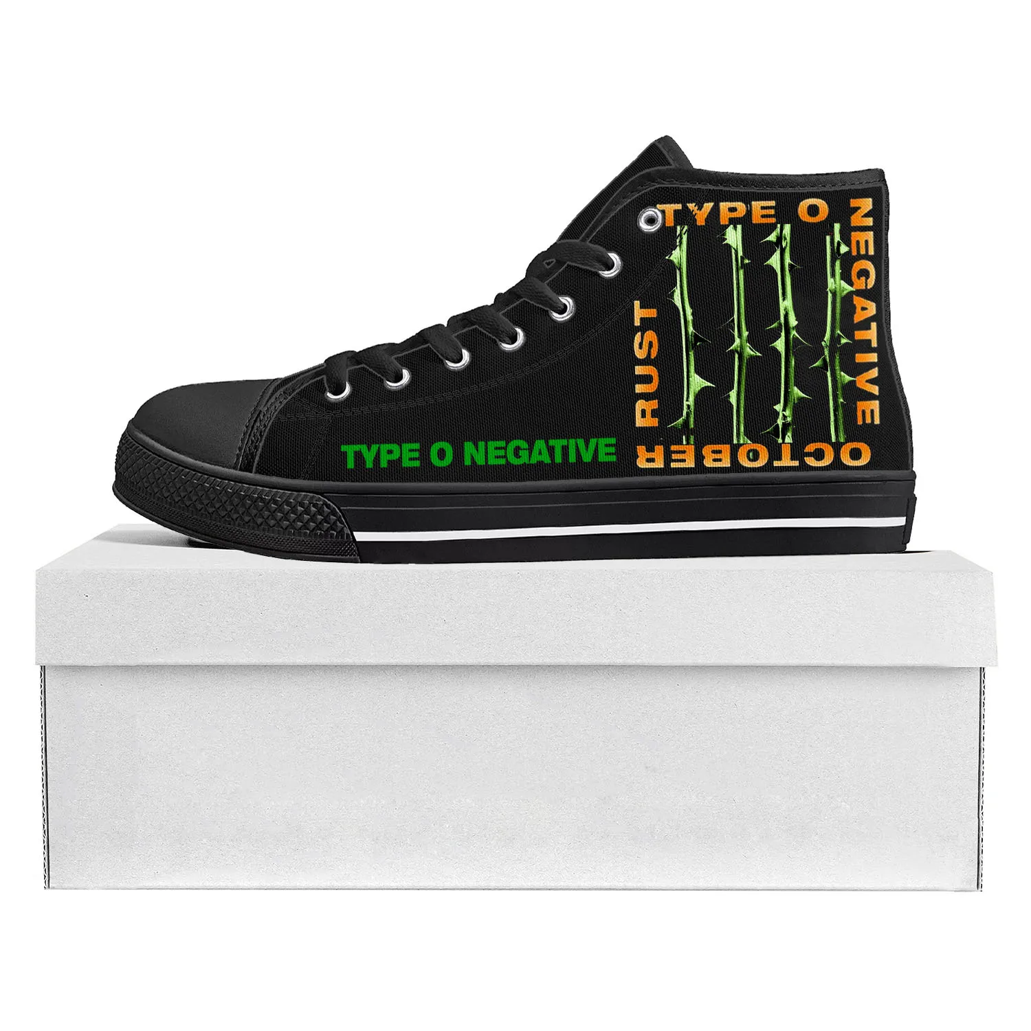 Type O Negative Metal Rock Band High Top High Quality Sneakers Mens Womens Teenager Canvas Sneaker Couple Shoe Custom Shoe Black