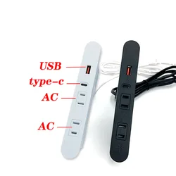 220V US Plug Power Strip with 2 AC Outlets 1USB Port(1 Type C), Multi Socket Wall Socket Universal Network Filter Fast Charging