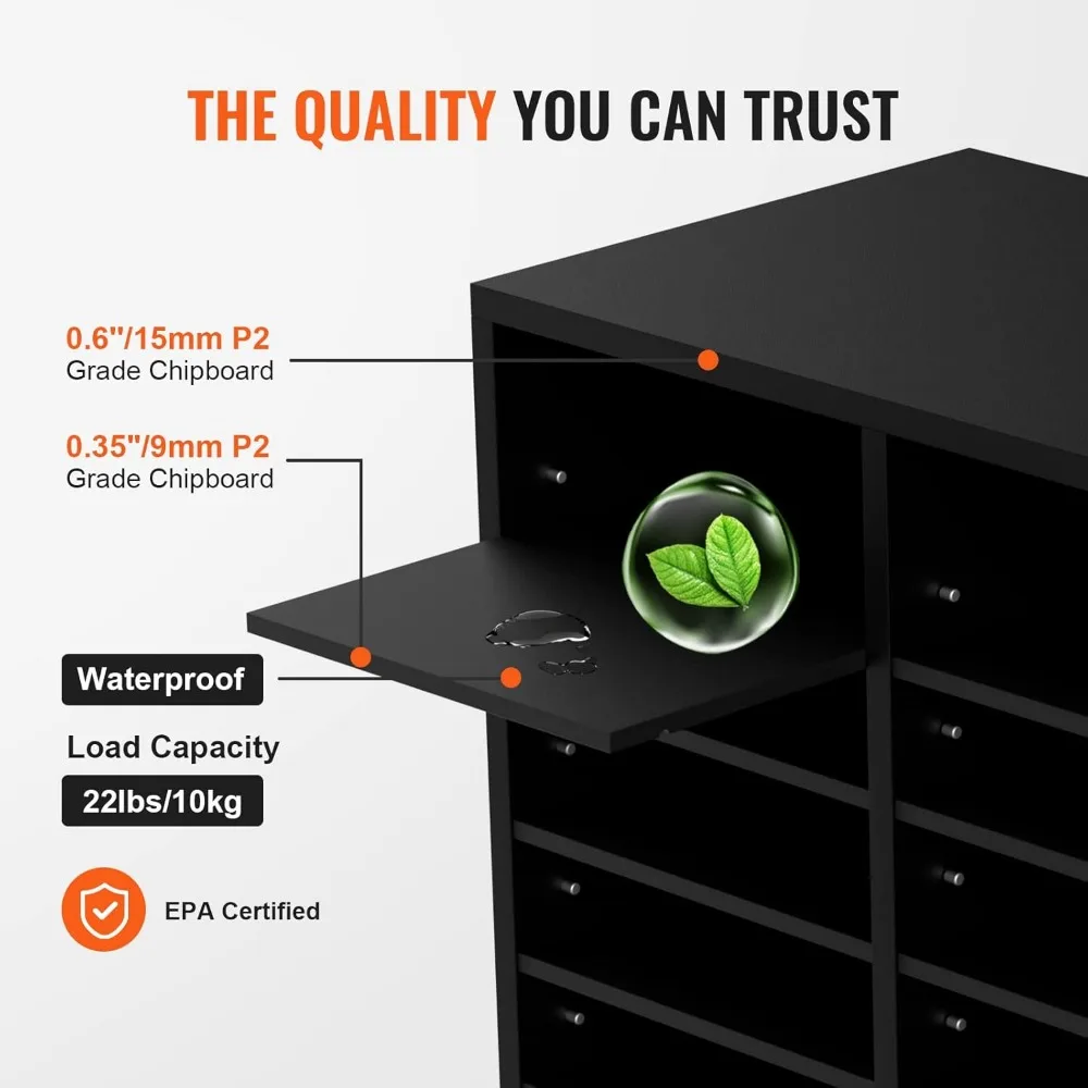 Organizer per letteratura in legno a 24 scomparti con ripiani regolabili, 29x12x24,4 pollici per ufficio, casa, aula