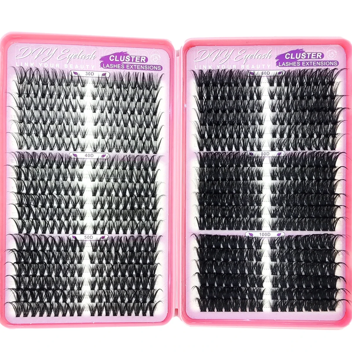 AMSDCN  36 row fluffy eyelash bundle left and right eyelashes extended 30-100D independent eyelashes cat eye eyelash extension