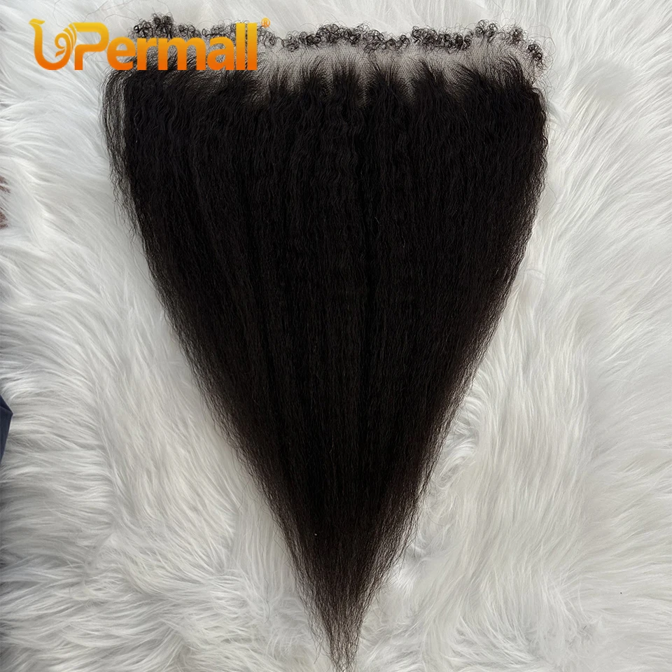 Upermall Yaki 28 pulgadas 13x6 13x4 encaje Frontal Kinky recto rizado Baby Hairline HD transparente Full Front Only Hybird cabello humano