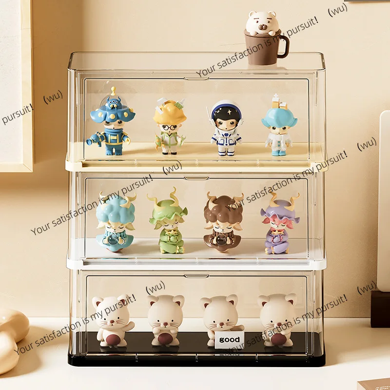 

Креативный персонализированный ящик для хранения настольных украшений, прозрачный штабелируемый ящик для хранения с базовыми аксессуарами, витрина для куклы