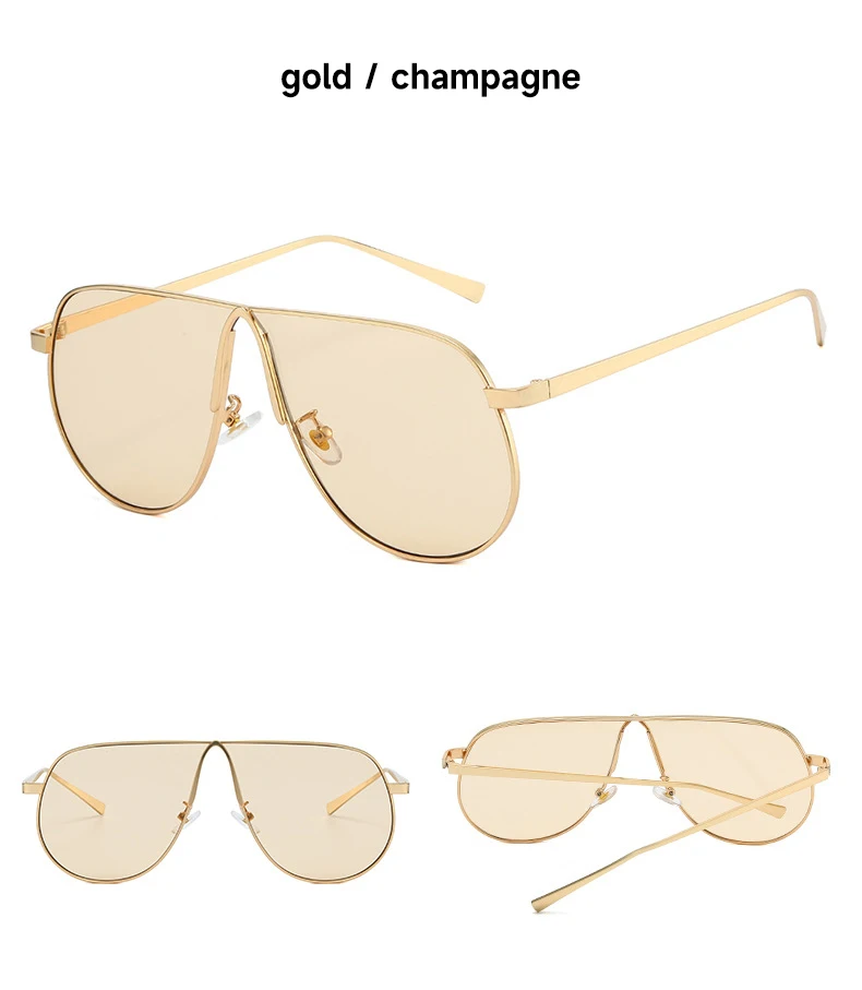 Neue Modische Sonnenbrillen für Damen und Herren Übergroße Piloten-Sonnenbrillen UV400 Metall-Brillen Markendesigner-Shades – Detail 12