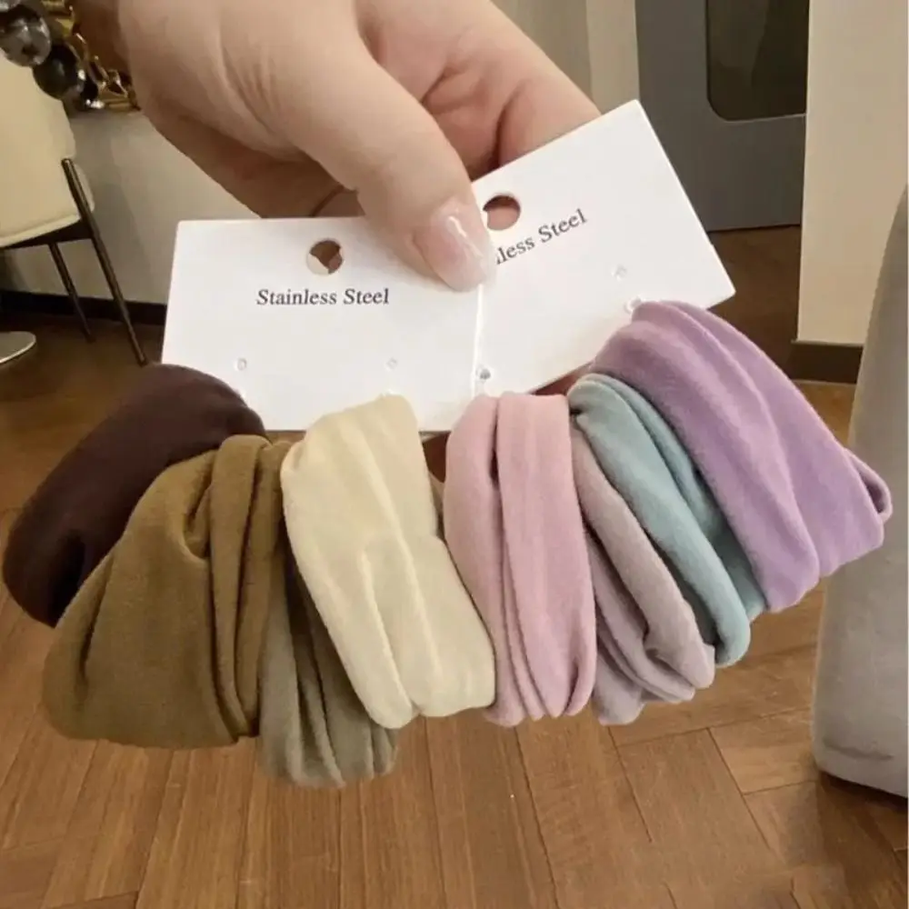 4 шт./компл., новинка 2024, однотонные женские резинки для волос, расширенные эластичные резинки для волос, эластичные аксессуары для волос, женские резинки