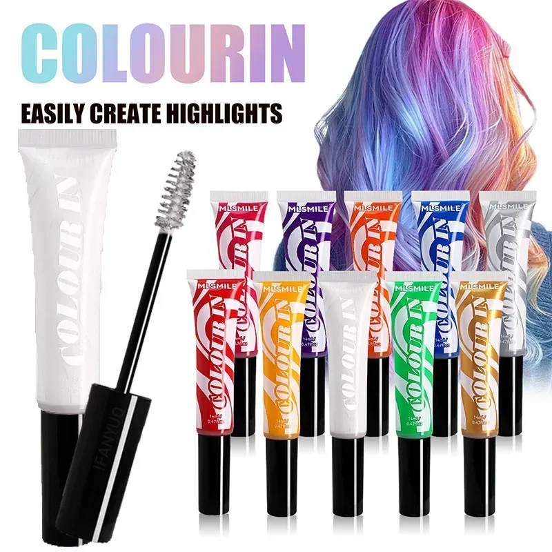 Washable Temporary Colorful Hair Dye Natural Hair Coloring Highlight Mascara Stick Disposable One-time Instantly Conceals Hair