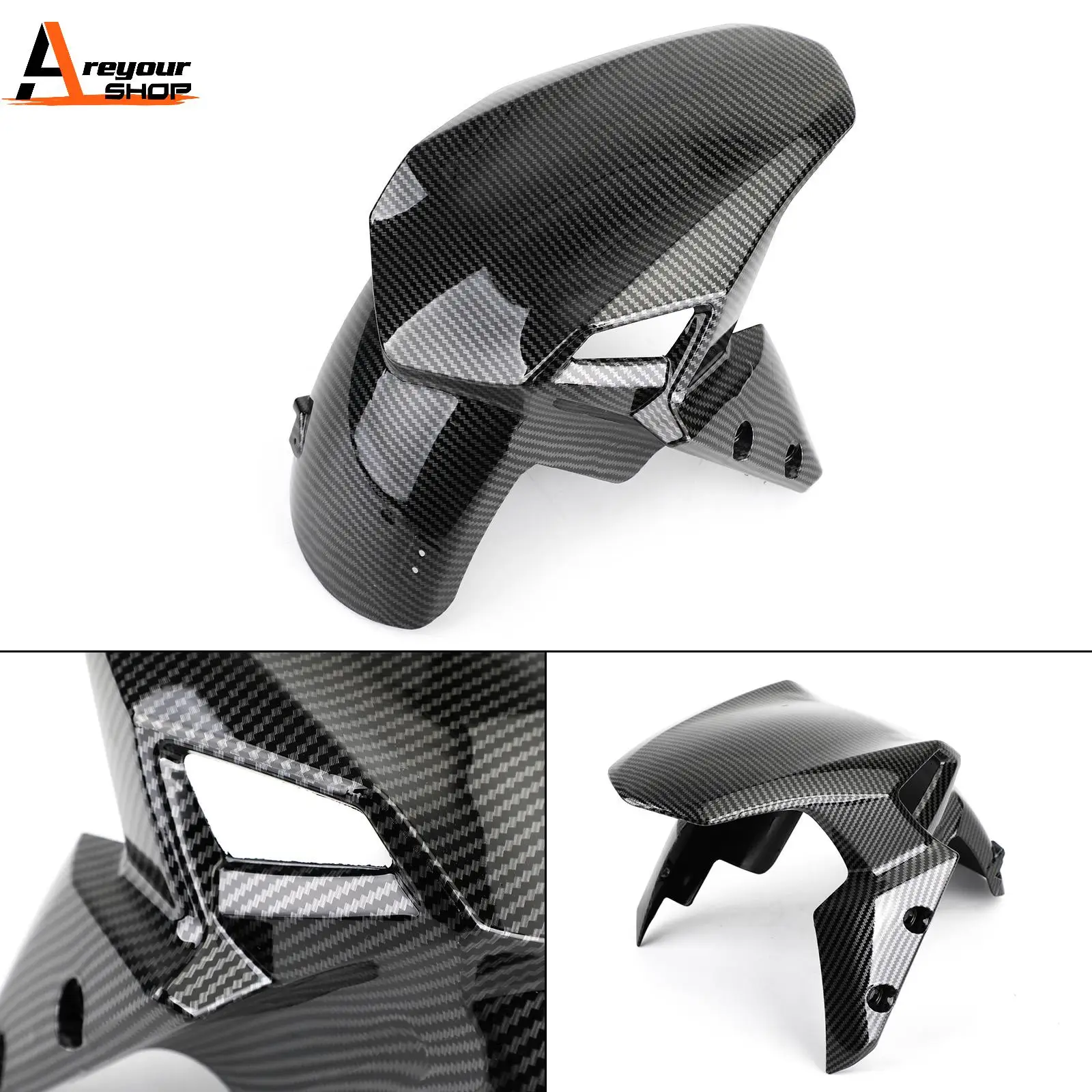 Areyourshop for KAWASAKI Z900 2017 2018 2019 Motorcycle Front Fender Tire Hugger Mudguard Carbon Color Motor Accessories Parts