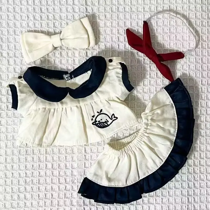 20cm cotton doll sailor uniform school uniform skirt set cute doll toy summer outfit clothes view 2